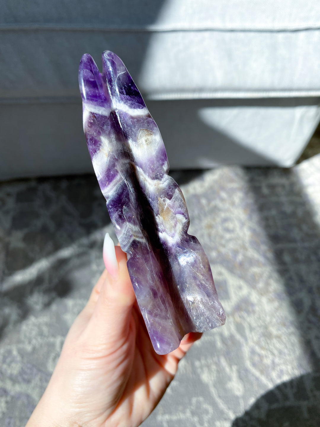 XL Dream Amethyst Fairy Carving - Get Exact Item - Chevron Amethyst