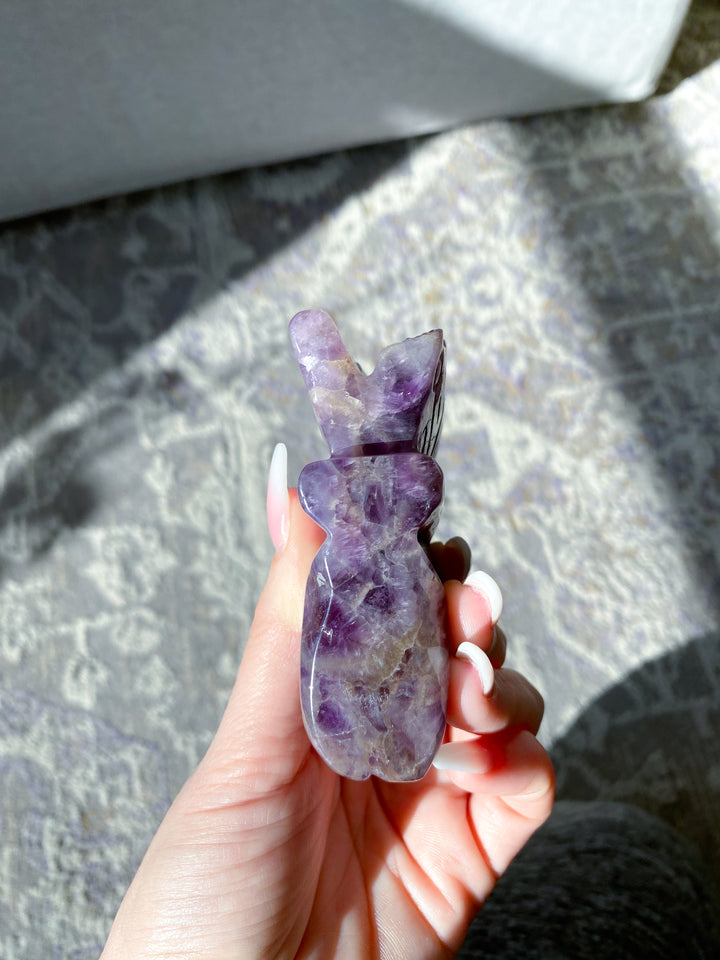 XL Dream Amethyst Fairy Carving - Get Exact Item - Chevron Amethyst