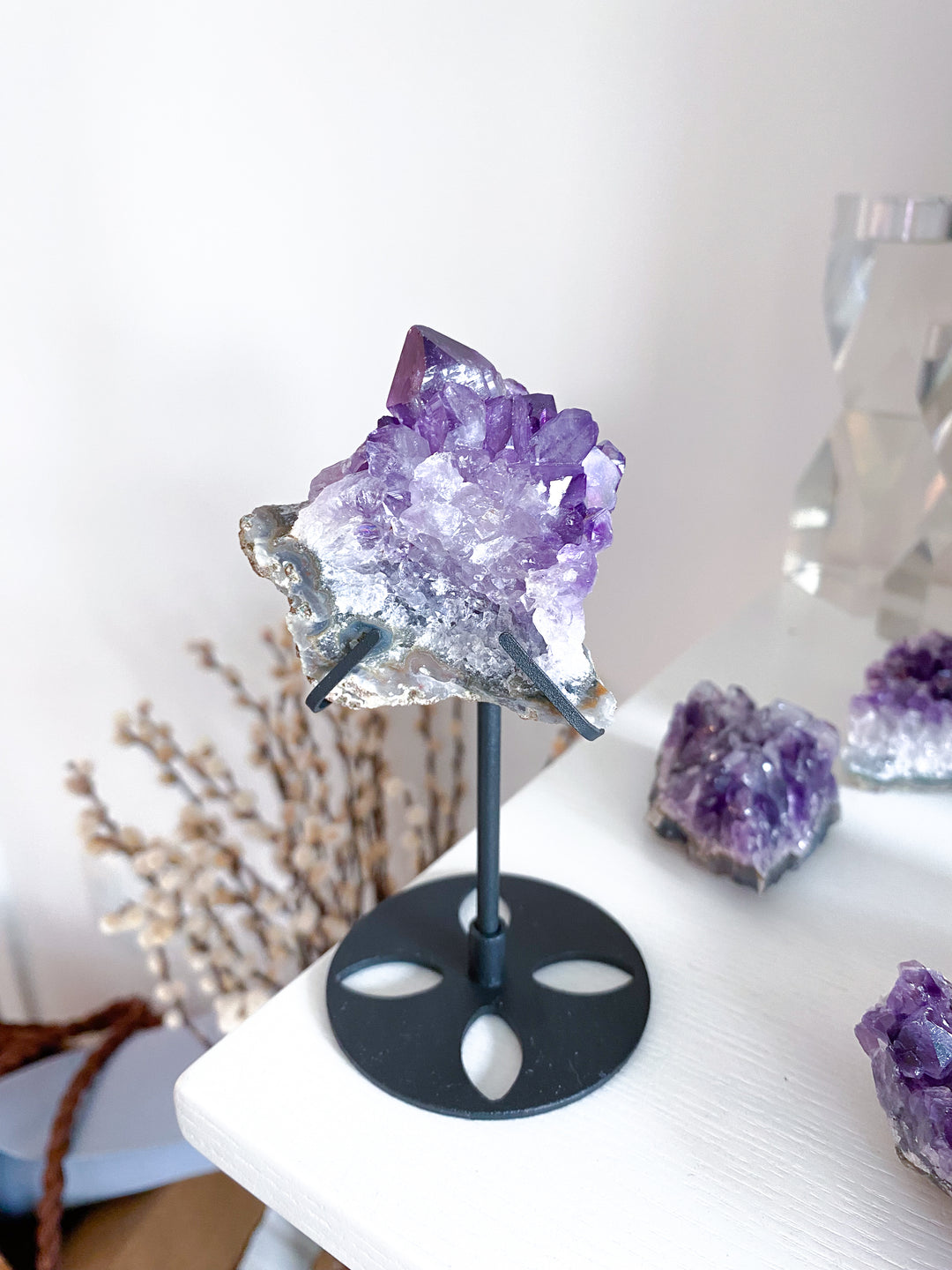Amethyst "Star" Cluster on Stand
