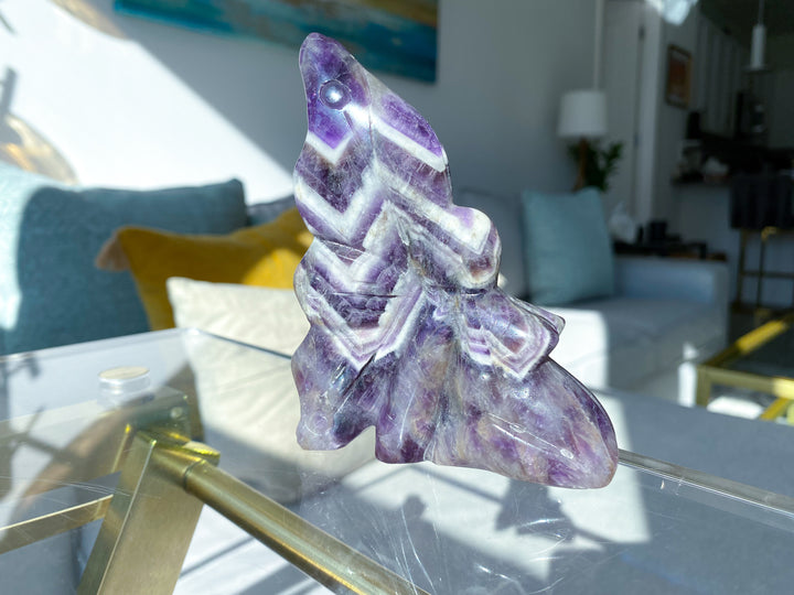 XL Dream Amethyst Fairy Carving - Get Exact Item - Chevron Amethyst