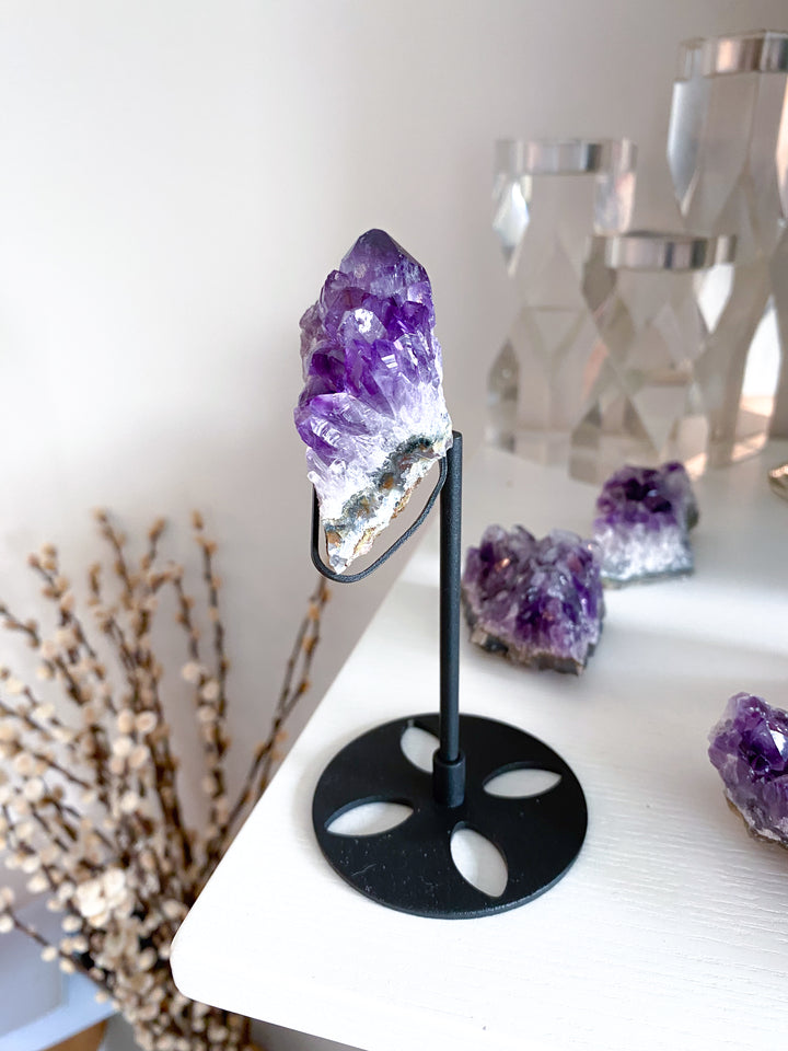 Amethyst "Star" Cluster on Stand