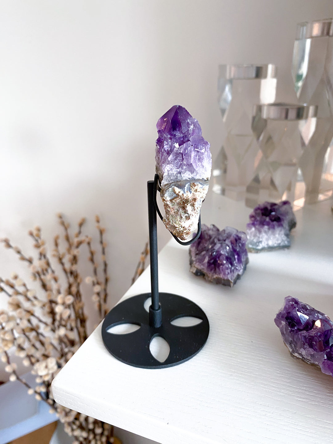Amethyst "Star" Cluster on Stand