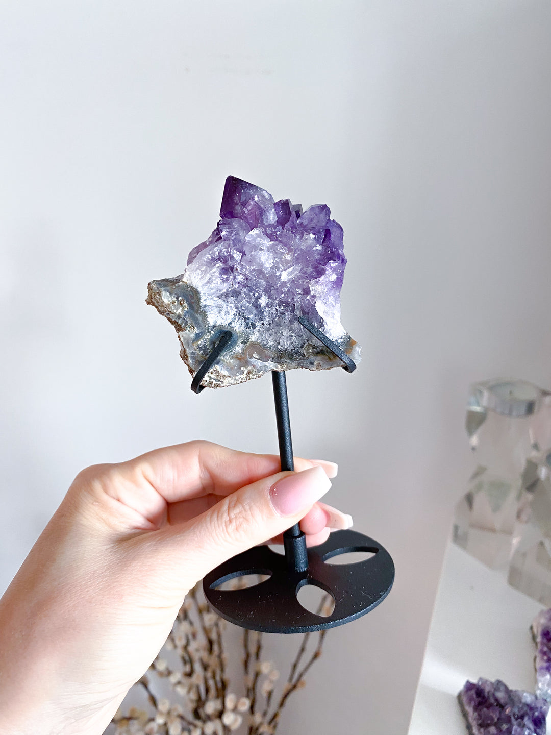 Amethyst "Star" Cluster on Stand