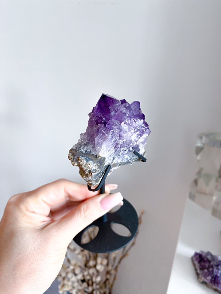 Amethyst "Star" Cluster on Stand