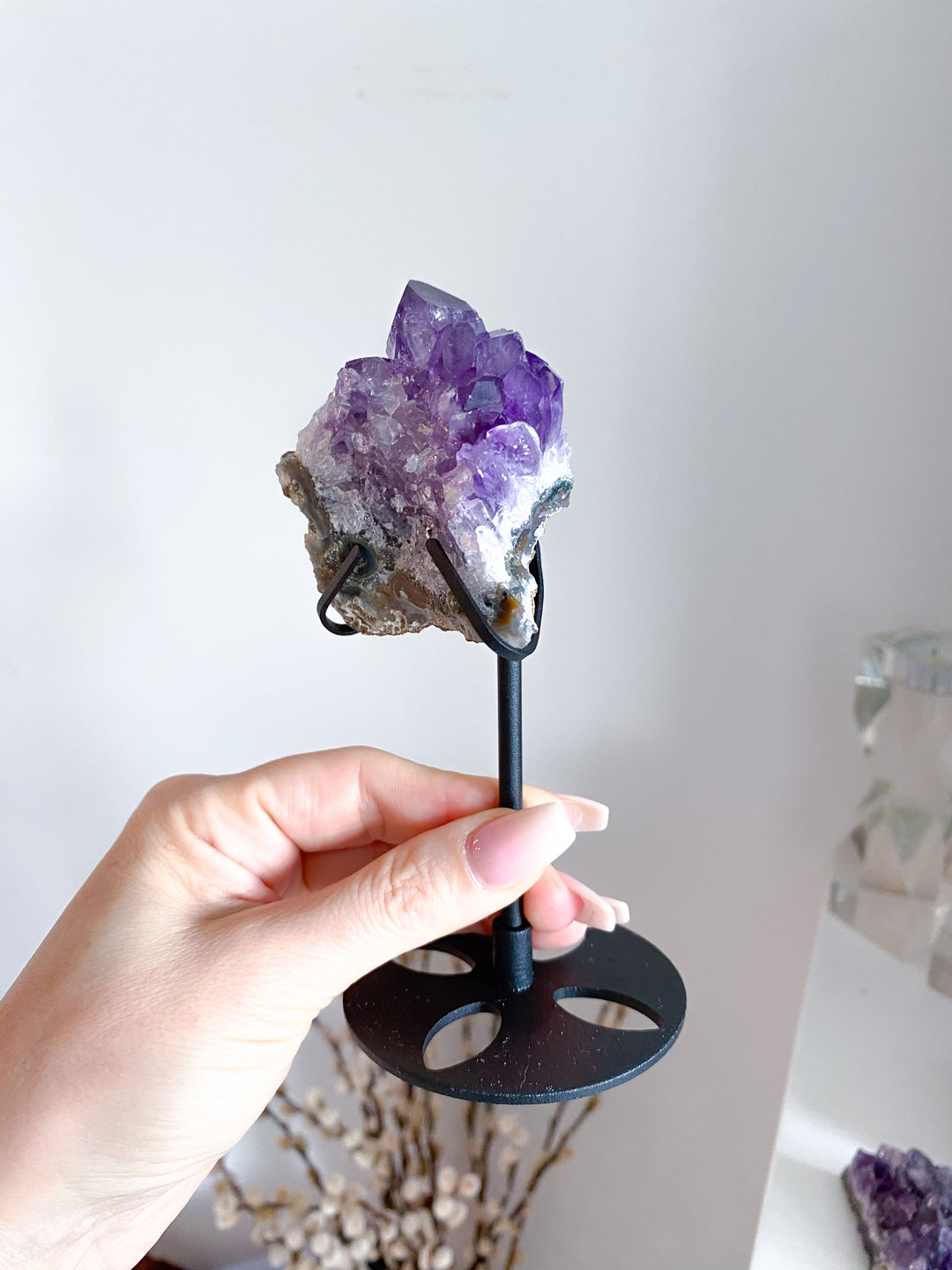 Amethyst "Star" Cluster on Stand