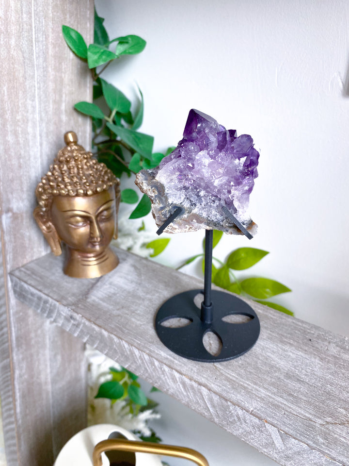 Amethyst "Star" Cluster on Stand