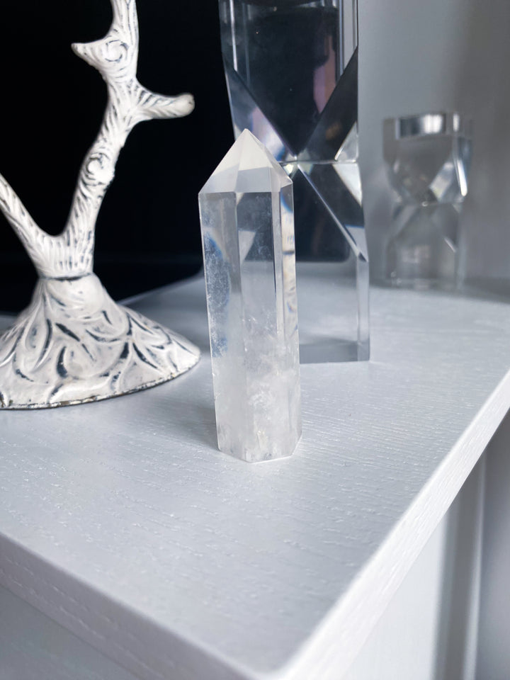 Imperfect Clear Quartz Tower - Tilted, Chipped