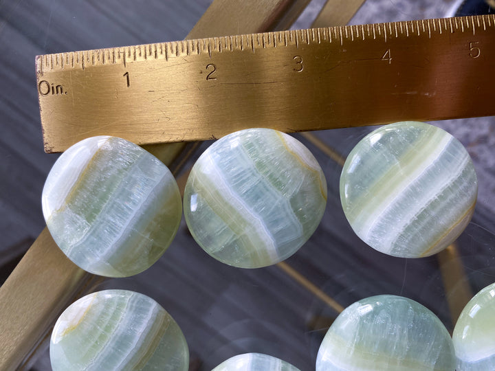 Pistachio Calcite Coin - Self Love