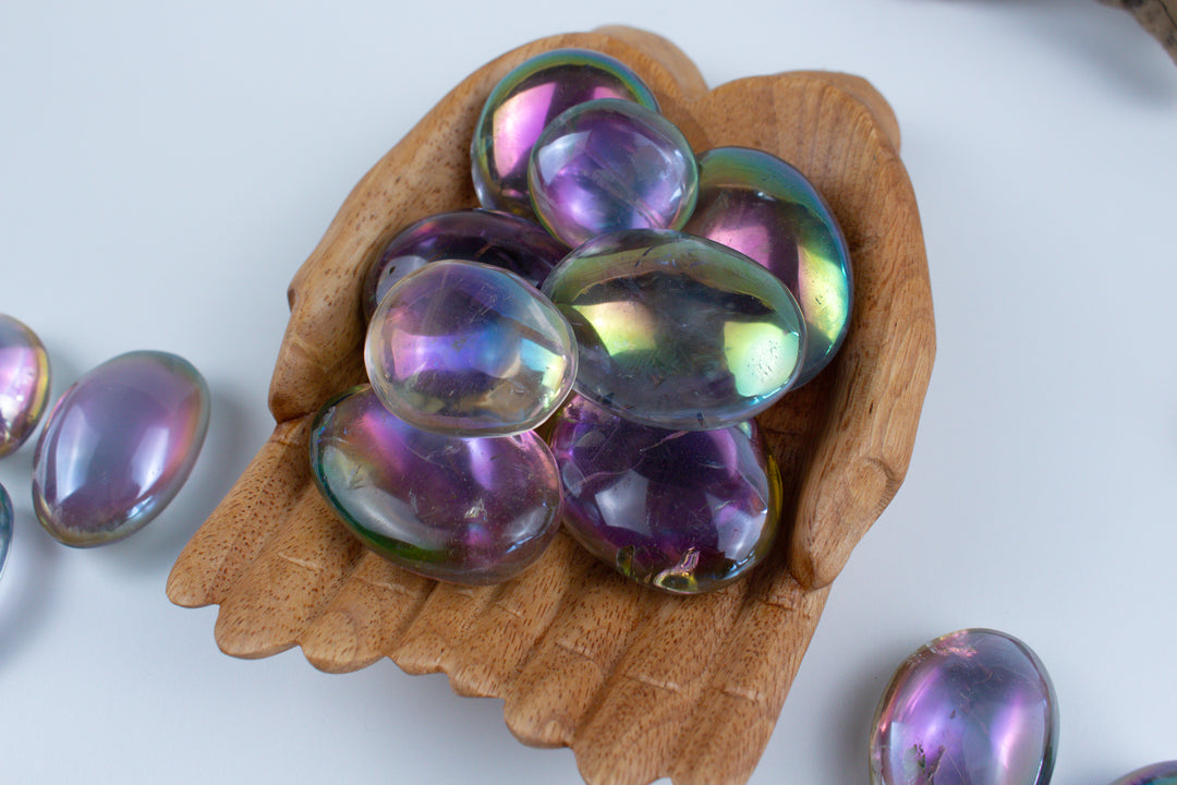 Angel Aura Quartz Palm Stone - You Choose