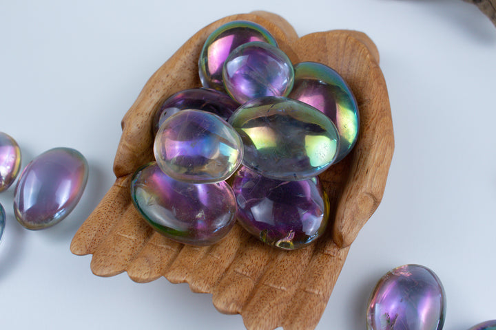 Angel Aura Quartz Palm Stone - You Choose