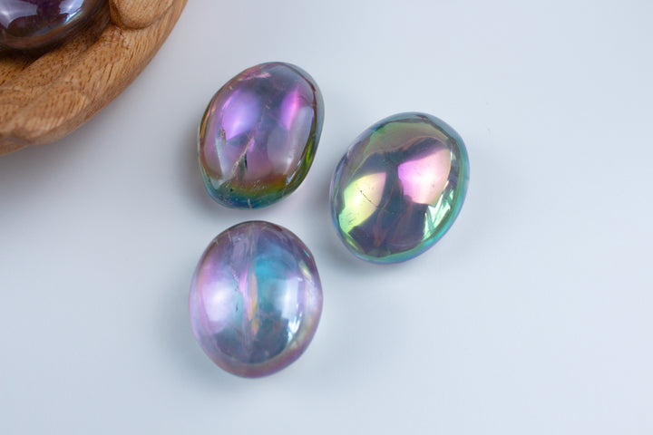 Angel Aura Quartz Palm Stone - You Choose