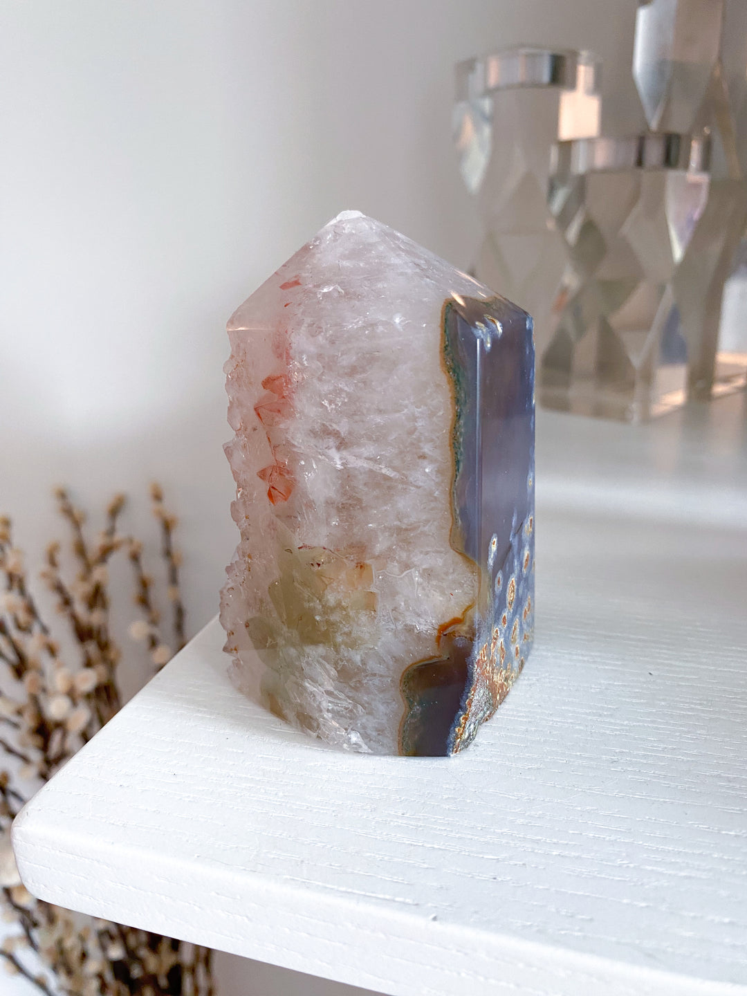 Large Rainbow Red Amethyst in Agate #1