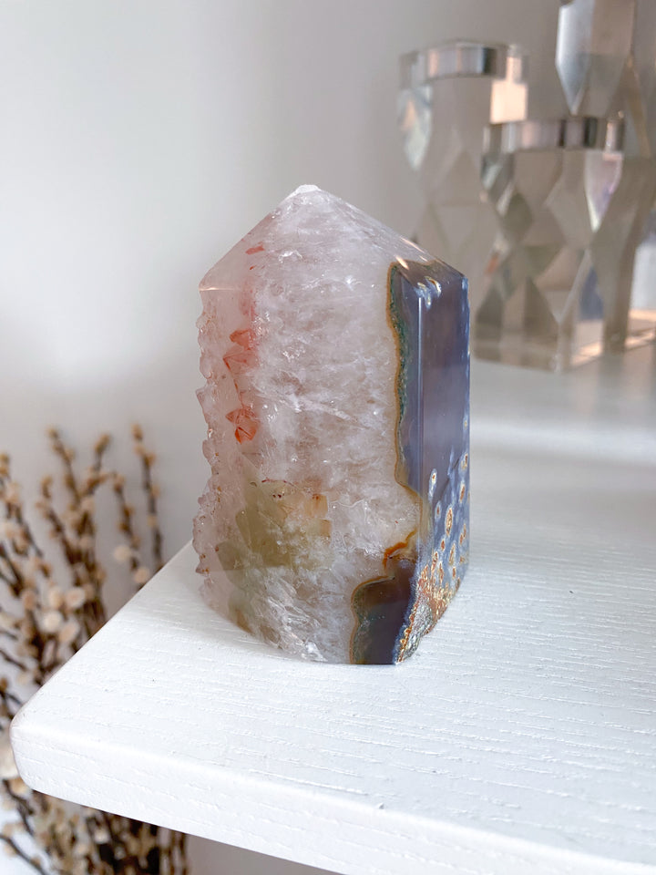 Large Rainbow Red Amethyst in Agate #1