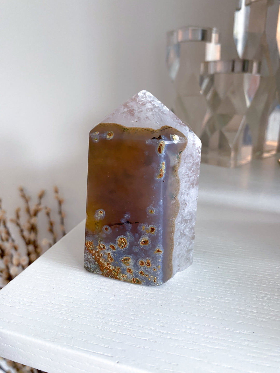 Large Rainbow Red Amethyst in Agate #1