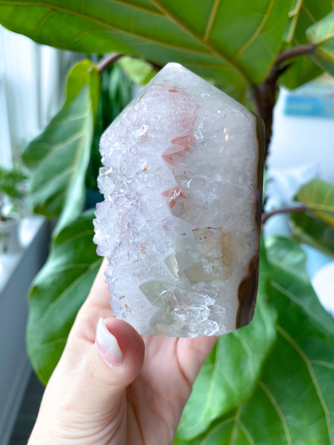 Large Rainbow Red Amethyst in Agate #1