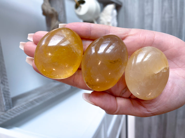 Milky Small Golden Healer Quartz Palm Stone