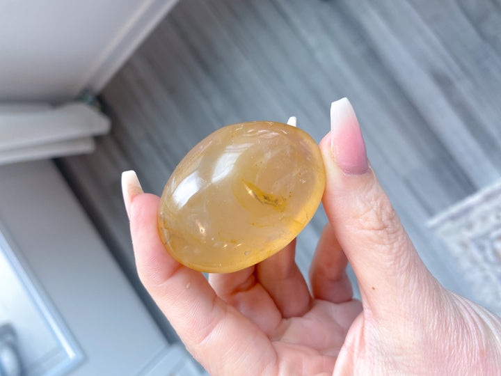 Milky Small Golden Healer Quartz Palm Stone