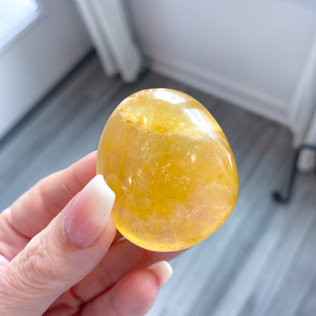 Milky Small Golden Healer Quartz Palm Stone
