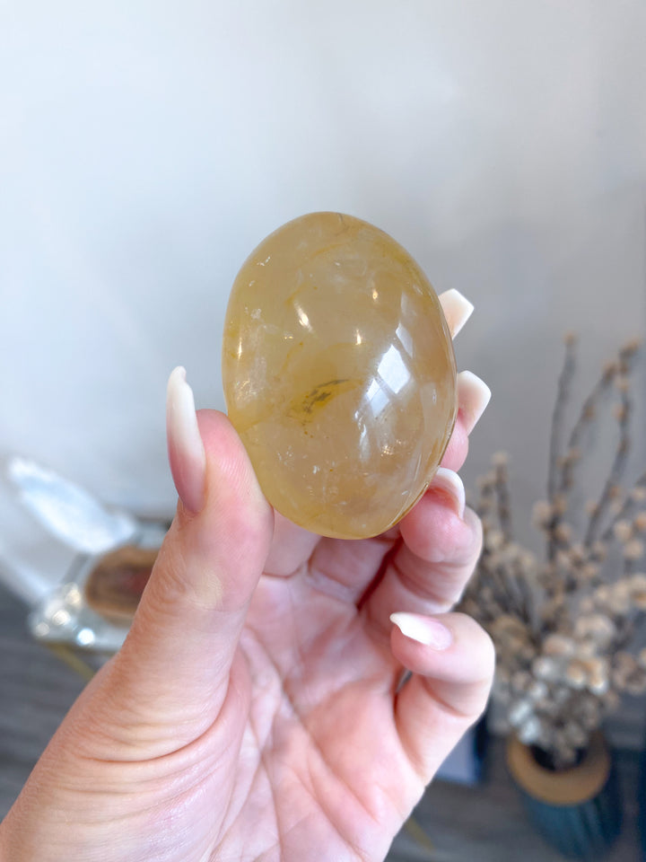 Milky Small Golden Healer Quartz Palm Stone