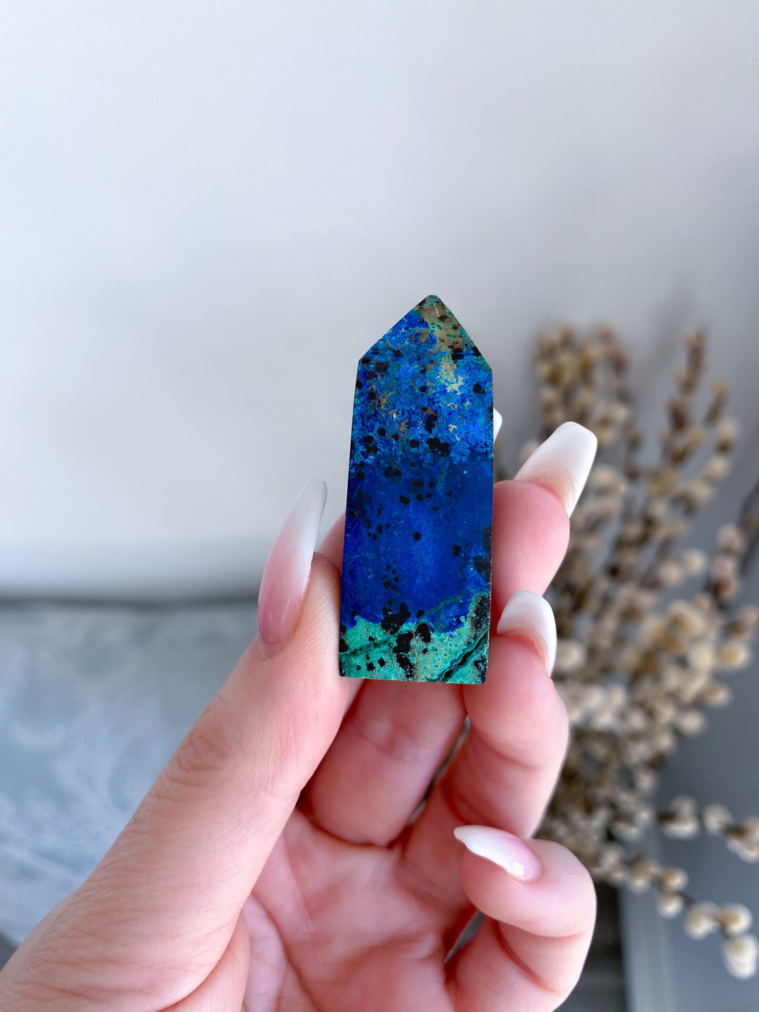 RARE Azurite Malachite Mini Point - Releasing Old Patterns - Openness Crystal - Love Stone - Creativity - Empathy - Personal Evolution