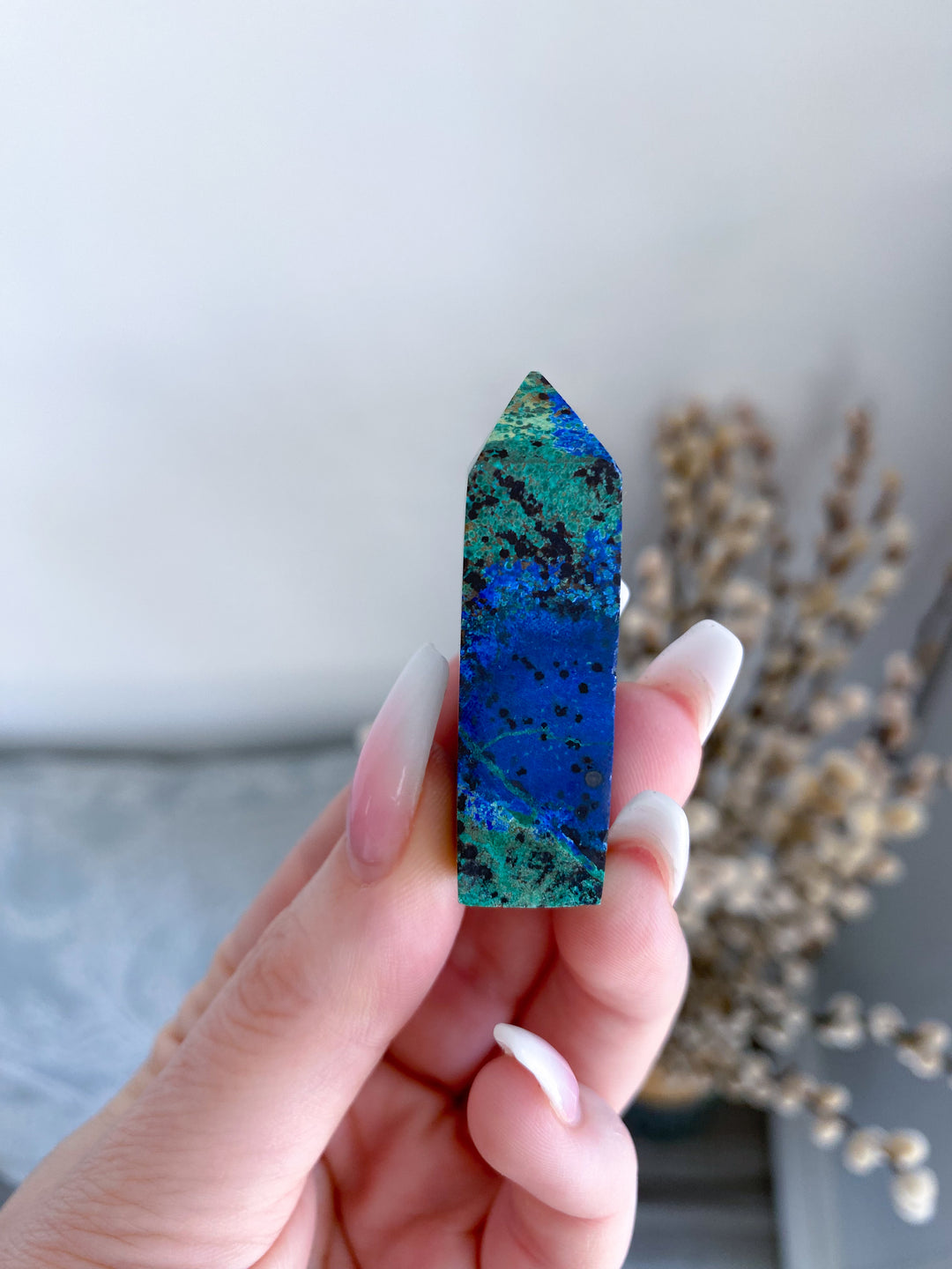 RARE Azurite Malachite Mini Point - Releasing Old Patterns - Openness Crystal - Love Stone - Creativity - Empathy - Personal Evolution