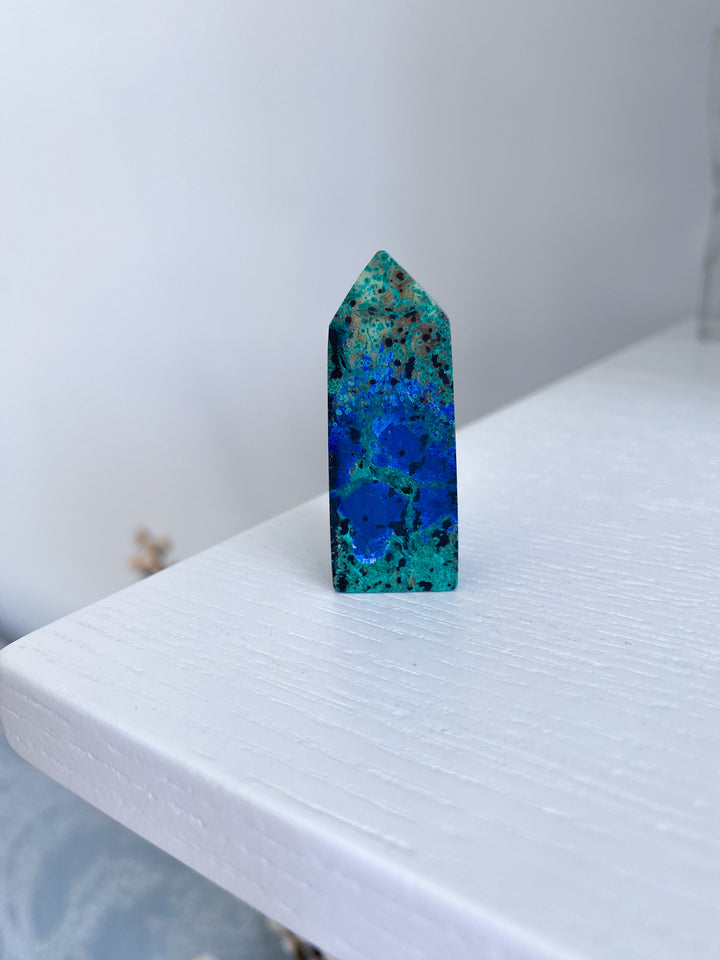 RARE Azurite Malachite Mini Point - Releasing Old Patterns - Openness Crystal - Love Stone - Creativity - Empathy - Personal Evolution