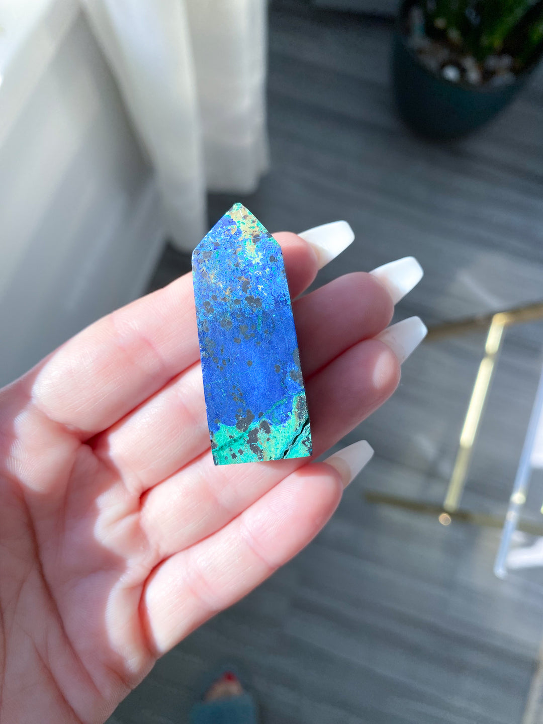 RARE Azurite Malachite Mini Point - Releasing Old Patterns - Openness Crystal - Love Stone - Creativity - Empathy - Personal Evolution