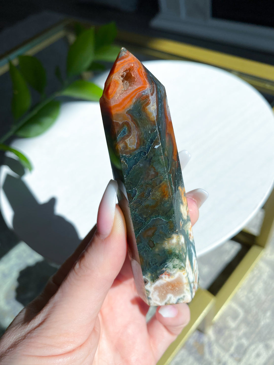 Carnelian & Moss Agate Tower - Get Exact Crystal