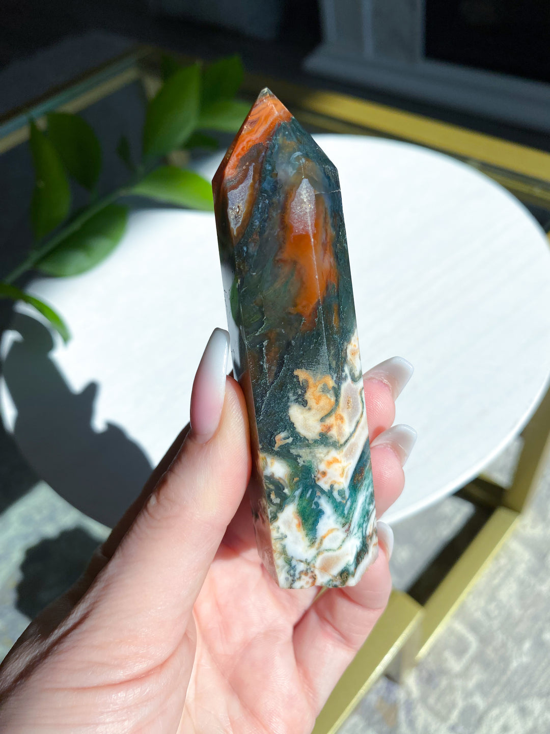 Carnelian & Moss Agate Tower - Get Exact Crystal