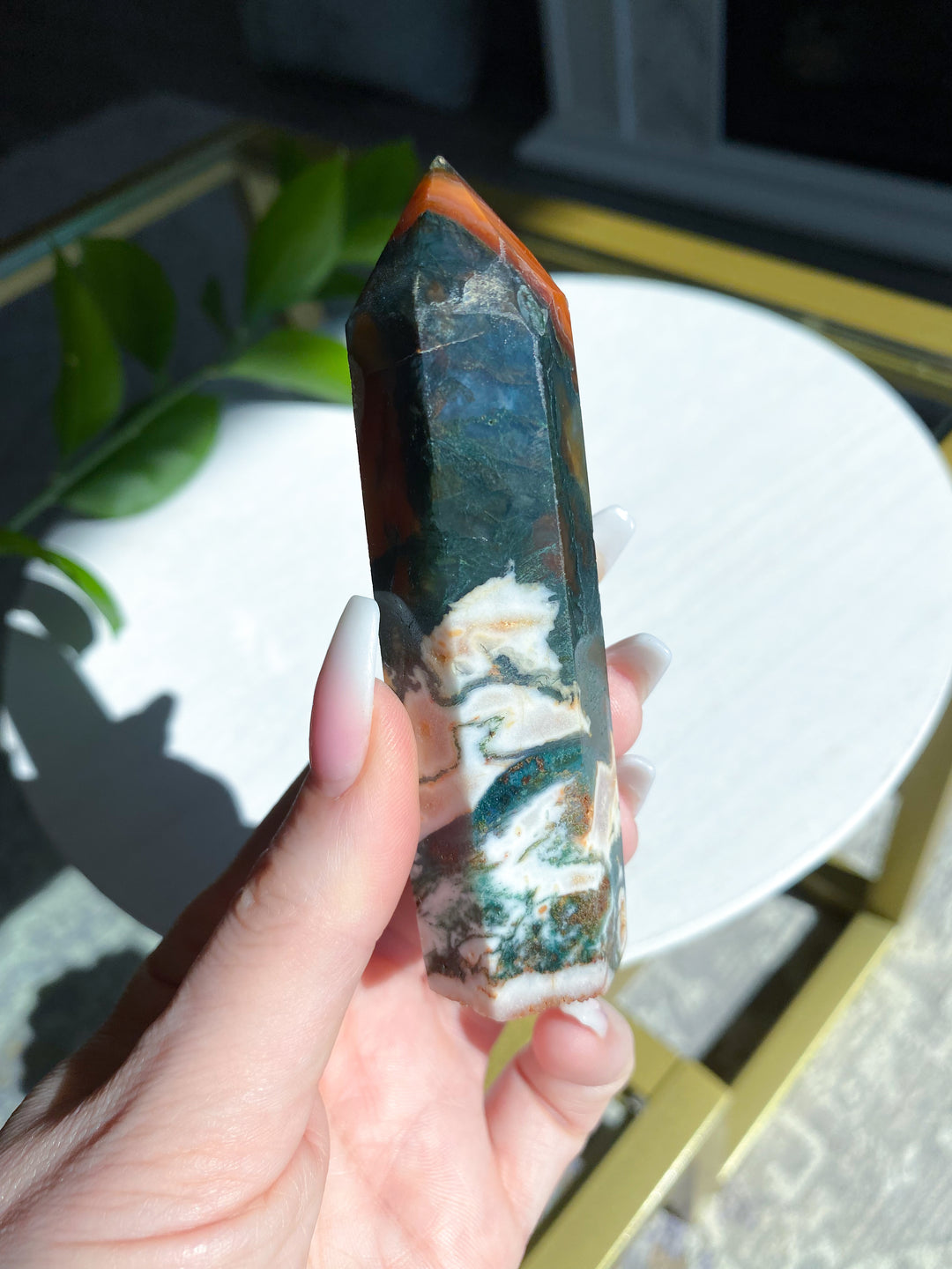 Carnelian & Moss Agate Tower - Get Exact Crystal