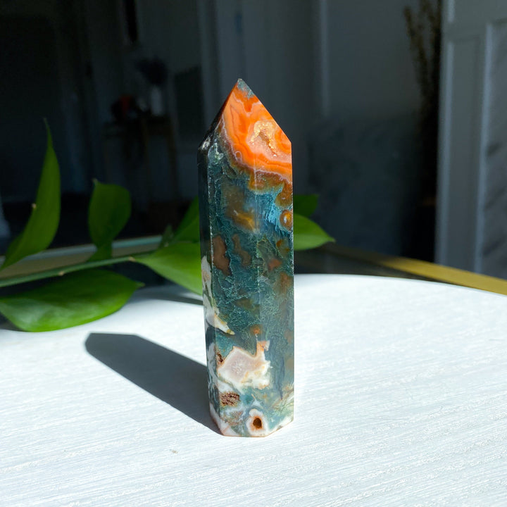 Carnelian & Moss Agate Tower - Get Exact Crystal