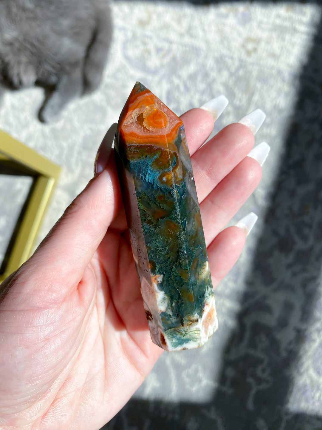 Carnelian & Moss Agate Tower - Get Exact Crystal