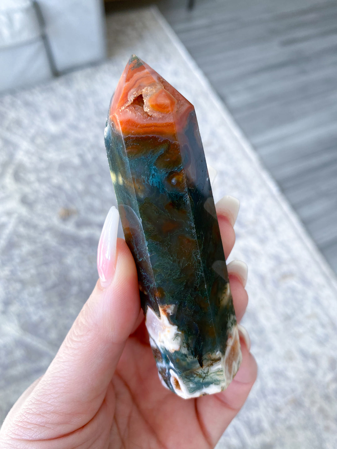 Carnelian & Moss Agate Tower - Get Exact Crystal