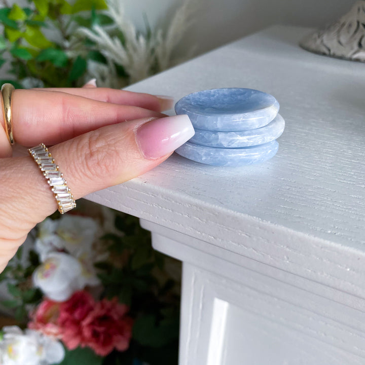 Icy Blue Calcite Worry Stone