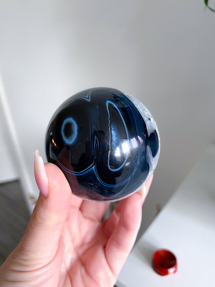 Black Agate Sphere - Get Exact Item