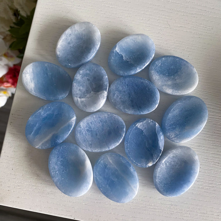 Blue Calcite Worry Stone