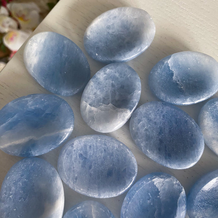 Blue Calcite Worry Stone
