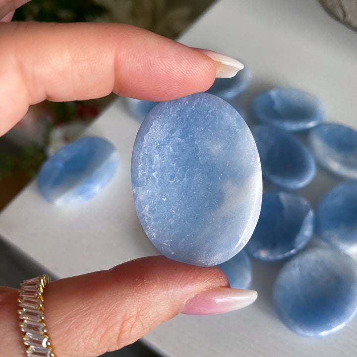 Blue Calcite Worry Stone
