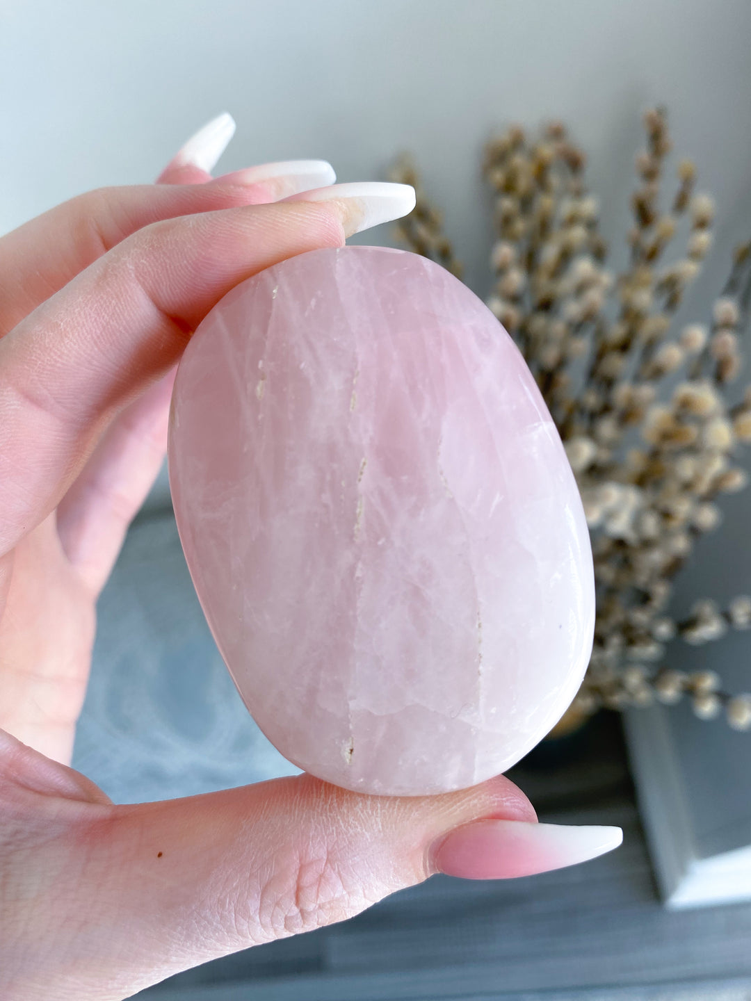 Rose Quartz Palm Stone #1