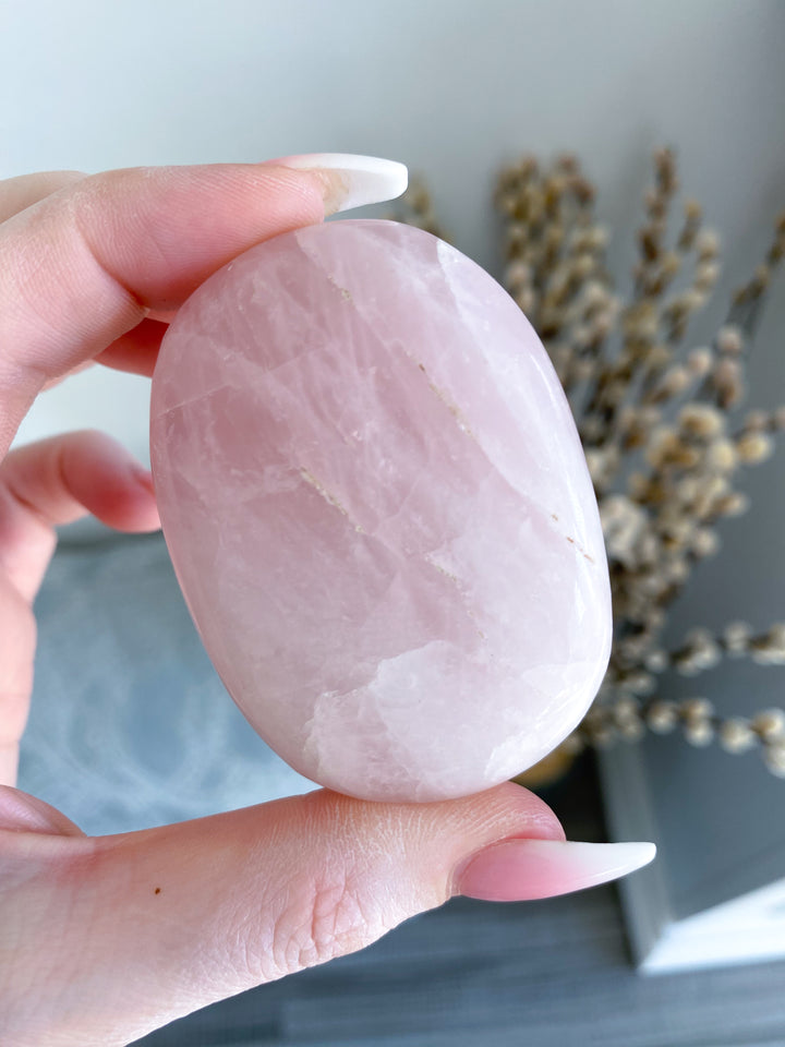 Rose Quartz Palm Stone #1