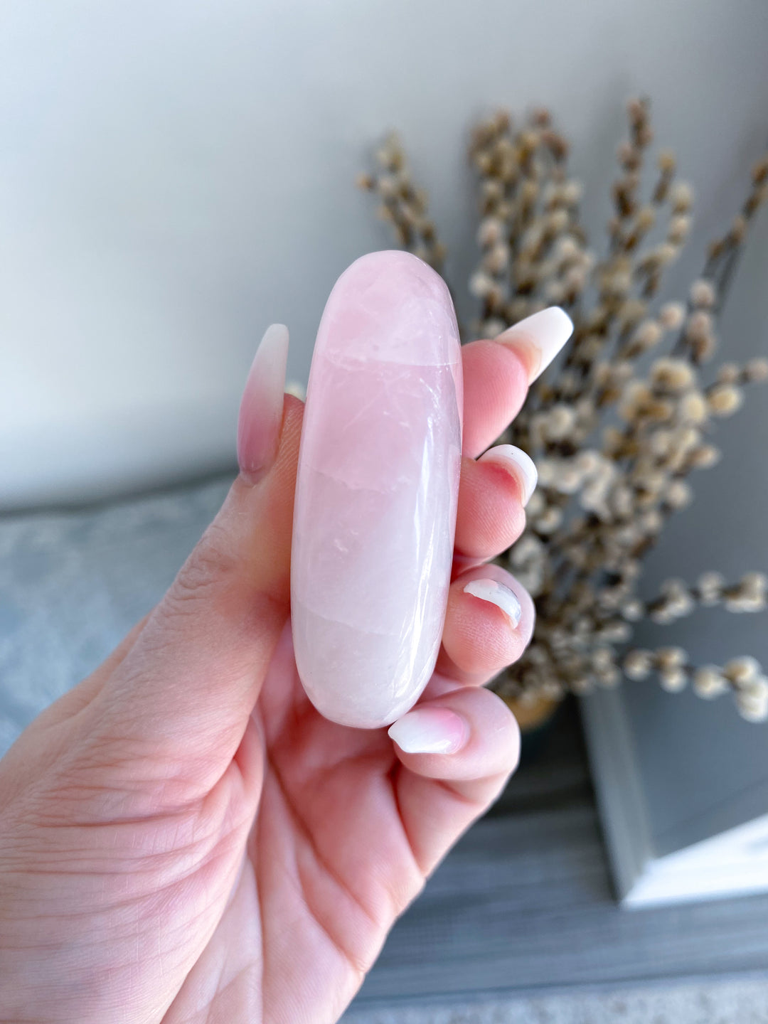 Rose Quartz Palm Stone #1