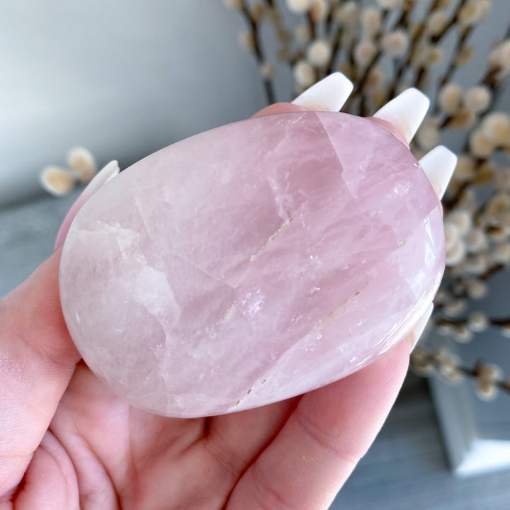 Rose Quartz Palm Stone #1