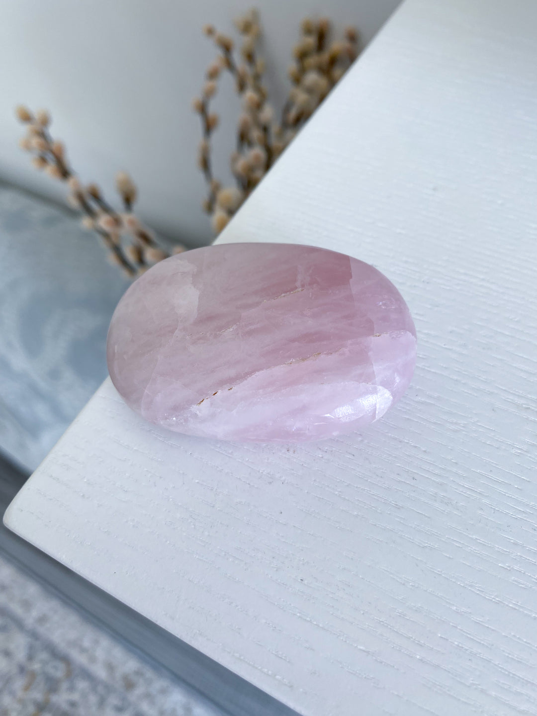 Rose Quartz Palm Stone #1