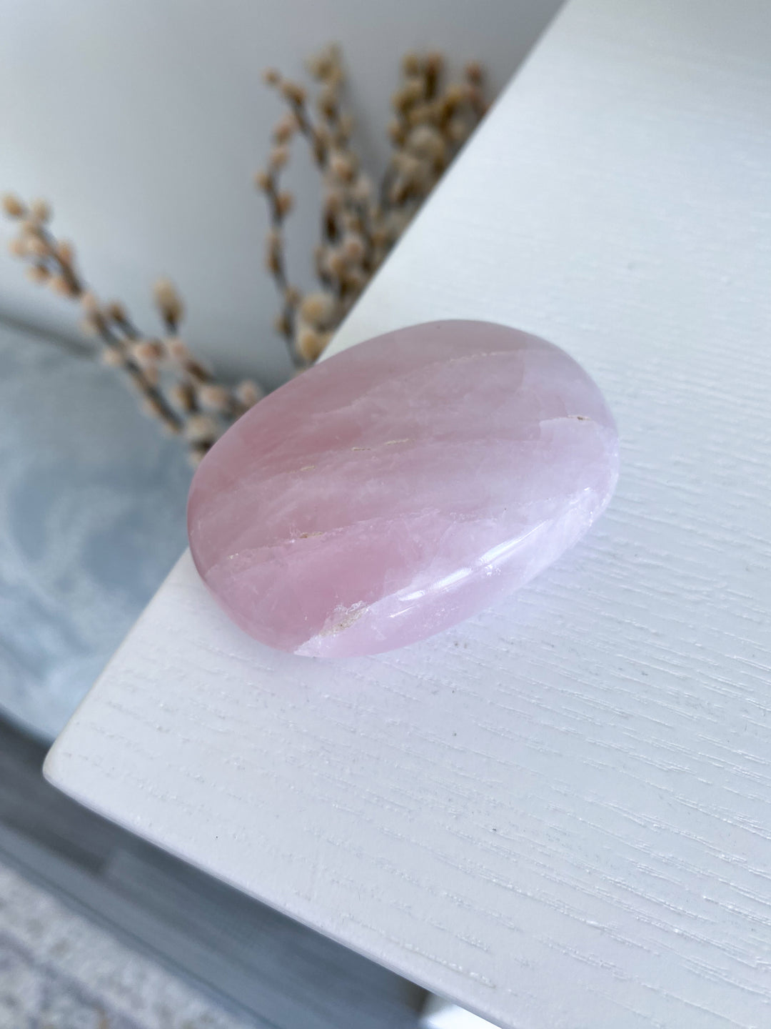 Rose Quartz Palm Stone #1