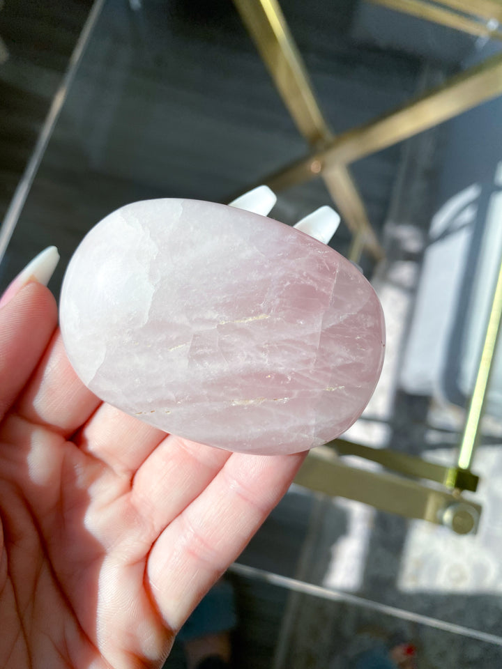 Rose Quartz Palm Stone #1