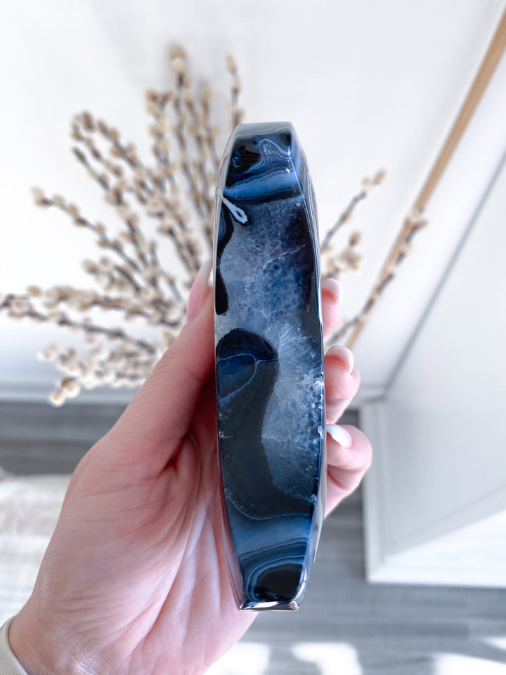 XL Black Agate Moon