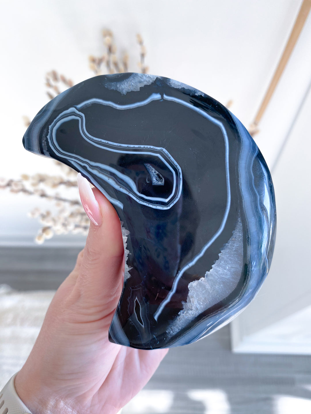 XL Black Agate Moon