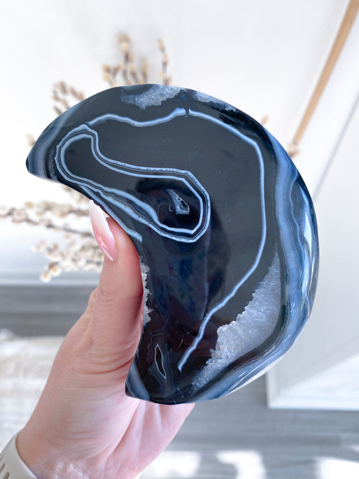 XL Black Agate Moon