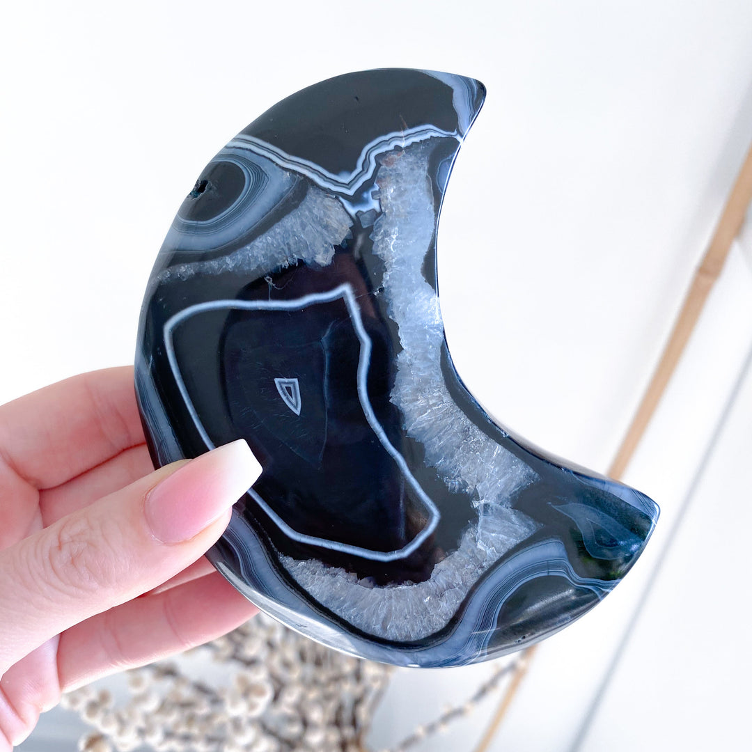 XL Black Agate Moon