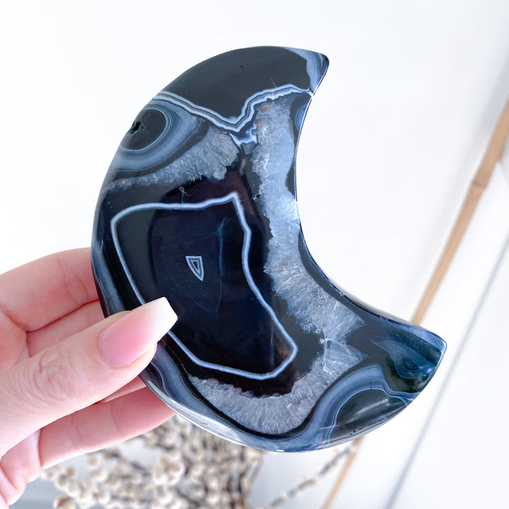 XL Black Agate Moon
